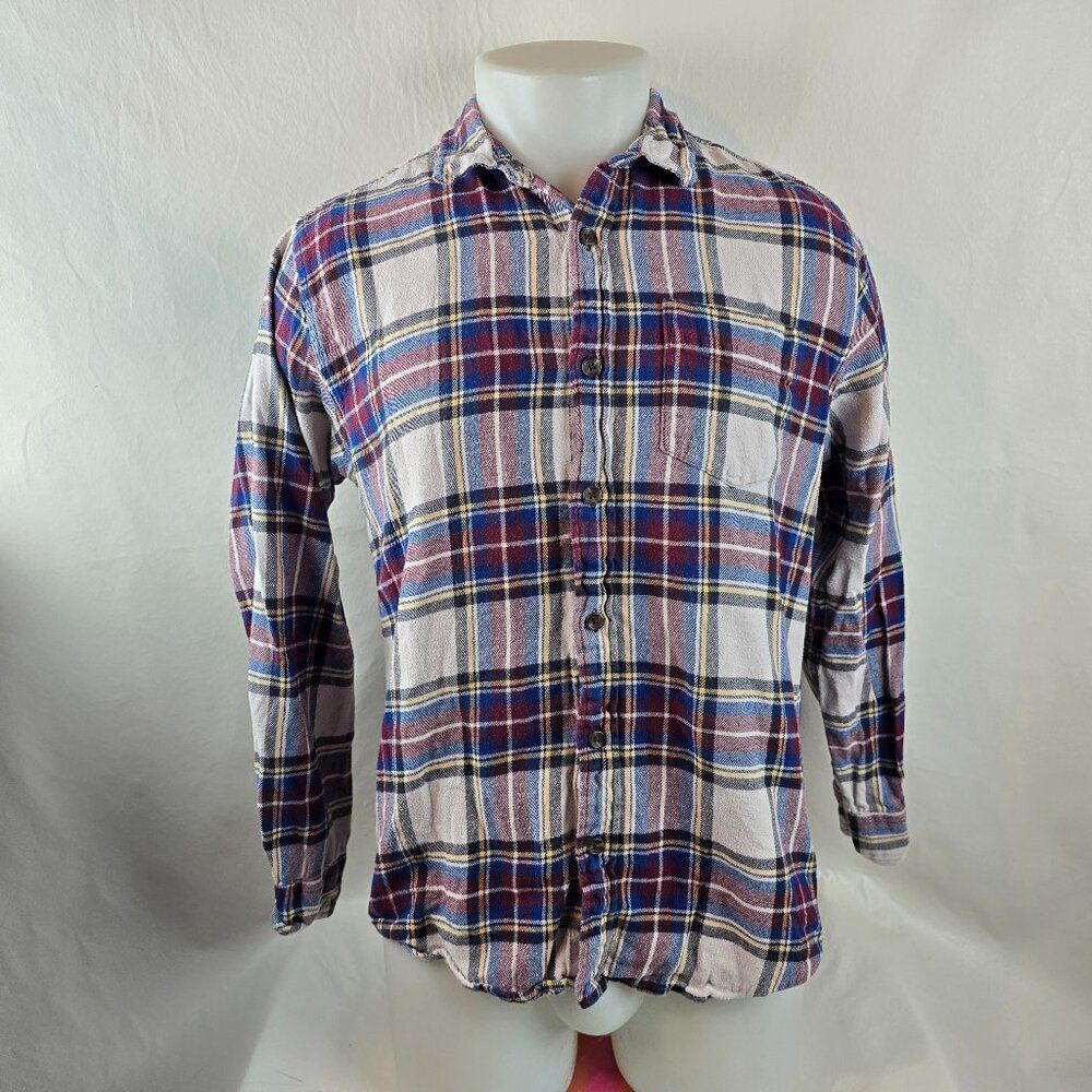 PacSun Shirt Mens Medium Red Plaid Button Up Flannel Skater Outdoors Grunge